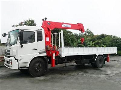 Xe tải Dongfeng Hoàng Huy 9 tấn gắn cẩu tự hành ATOM 5 tấn 5 đốt